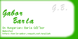 gabor barla business card